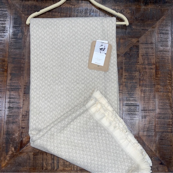 Antonio Salgado Throw Blanket BCI Cotton Blend Herringbone 50x67” Made Portugal - Picture 2 of 11